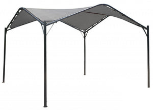 Gazebo da Giardino in Acciaio 3,5x3,5m Bauer Onda Grigio e Nero