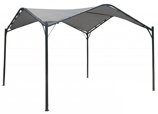Gazebo da Giardino in Acciaio 3,5x3,5m Bauer Onda Grigio e Nero