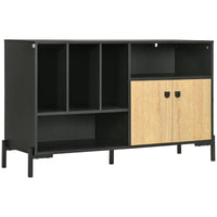 Mobiletto da Salotto 5 Ripiani 2 Ante 120x40x74 cm in Truciolato Nero