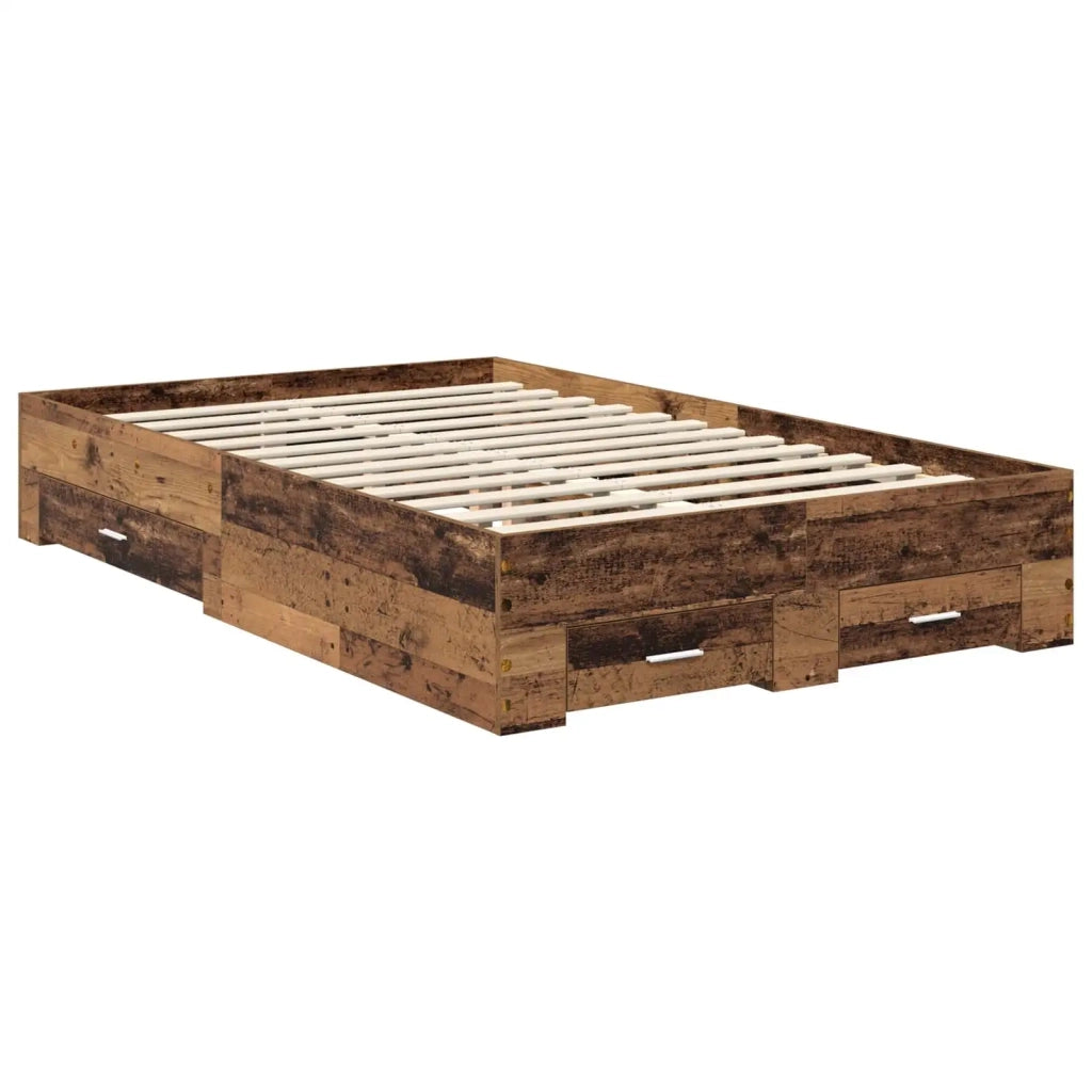 Struttura del letto con testiera Legno vecchio 120 x 190 cm