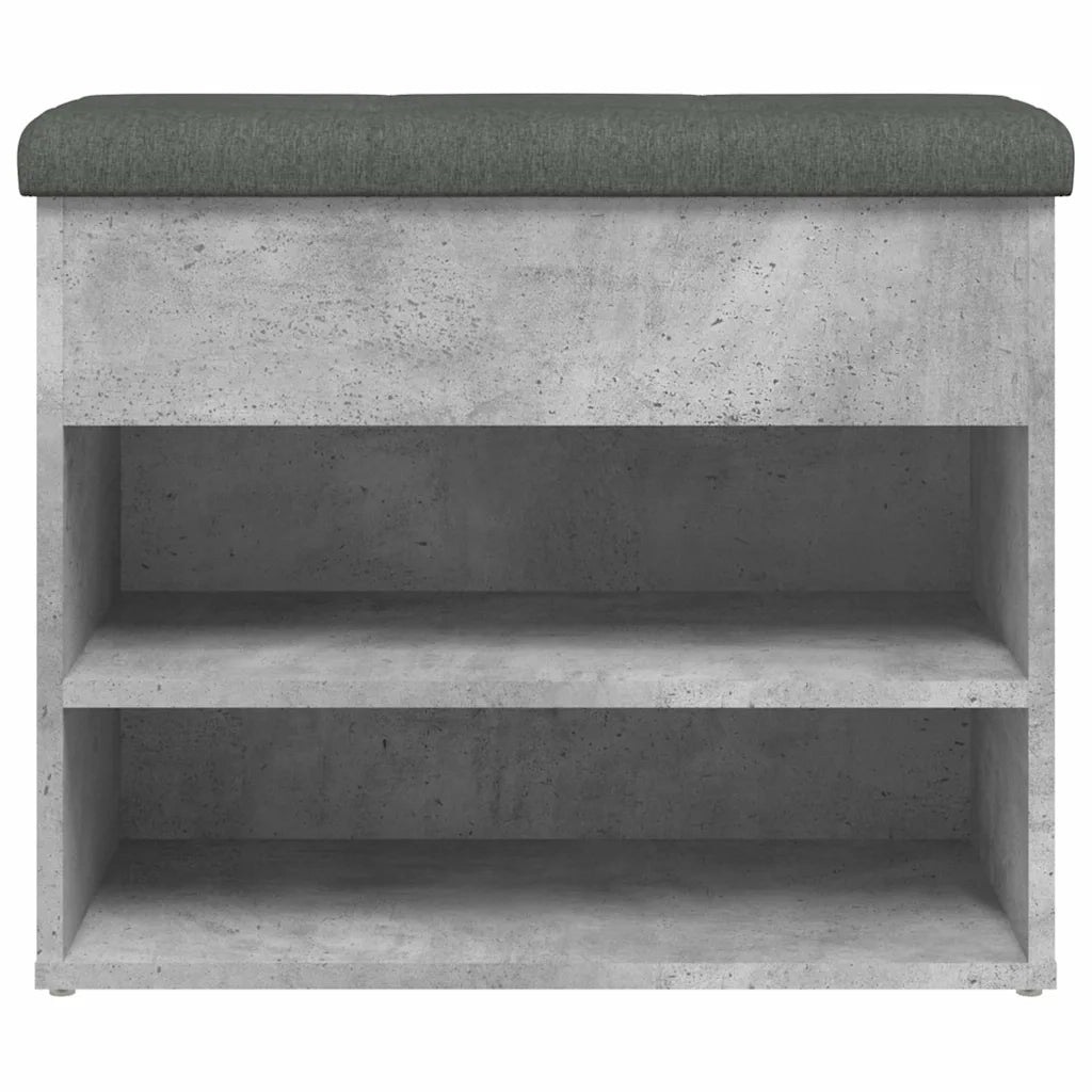 Panca Porta Scarpe-Sgabello-Panca Scarpiera Grigio Cemento 62x32x50cm Legno Multistrato