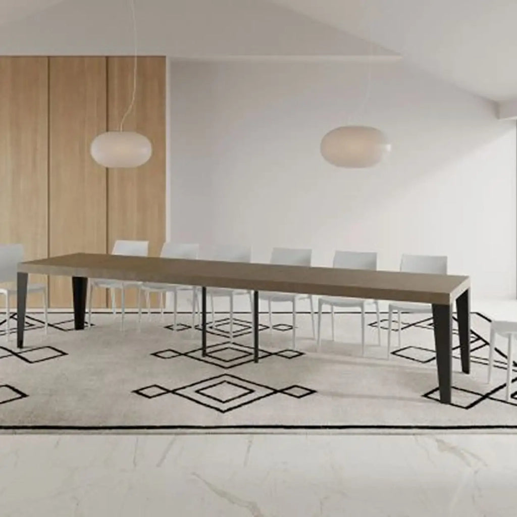 Tavolo allungabile 200/304x90 cm Flame Premium tortora gambe antracite