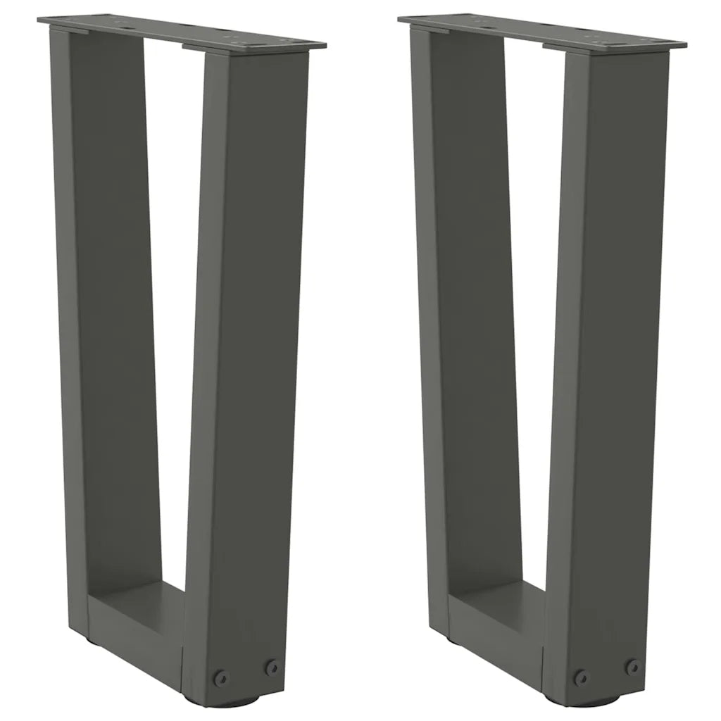 Gambe per Tavolino da CaffÃ¨ a Forma di V 2 pz Antracite 38x(42-43,3) cm Acciaio