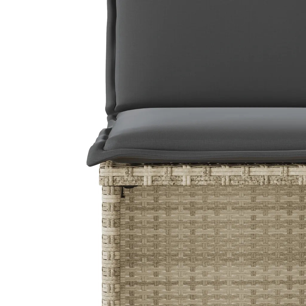 Set da BistrÃ² 3 pz con Cuscini Grigio Chiaro in Polyrattan