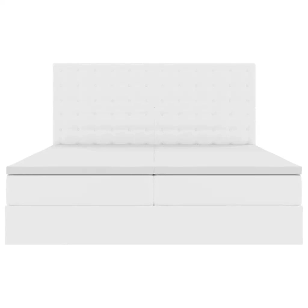 Letto con contenitore e materasso Bianco Puro 200 x 200 cm 3372182
