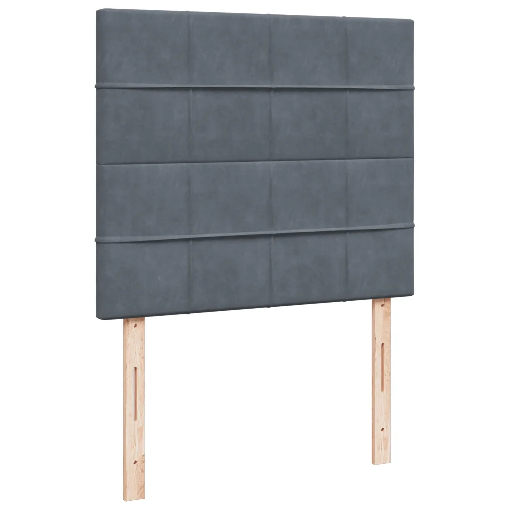 Giroletto a Molle con Materasso Grigio Scuro 120x190 cm Velluto 3290859