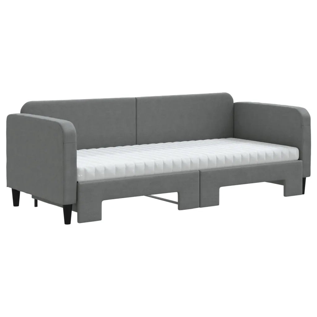 Divano Letto Estraibile Materassi Grigio Scuro 80x200cm Tessuto 3196830