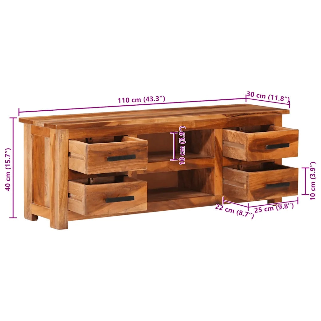 Mobile TV | Armadietto TV | Mobile Porta TV 110x30x40 cm in Legno Massello