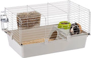 Casa per conigli 80 con serratura di sicurezza inclusa accessori - rete realizzata in metallo verniciato e fondo in plastica M - gabbia spaziosa per piccoli animali