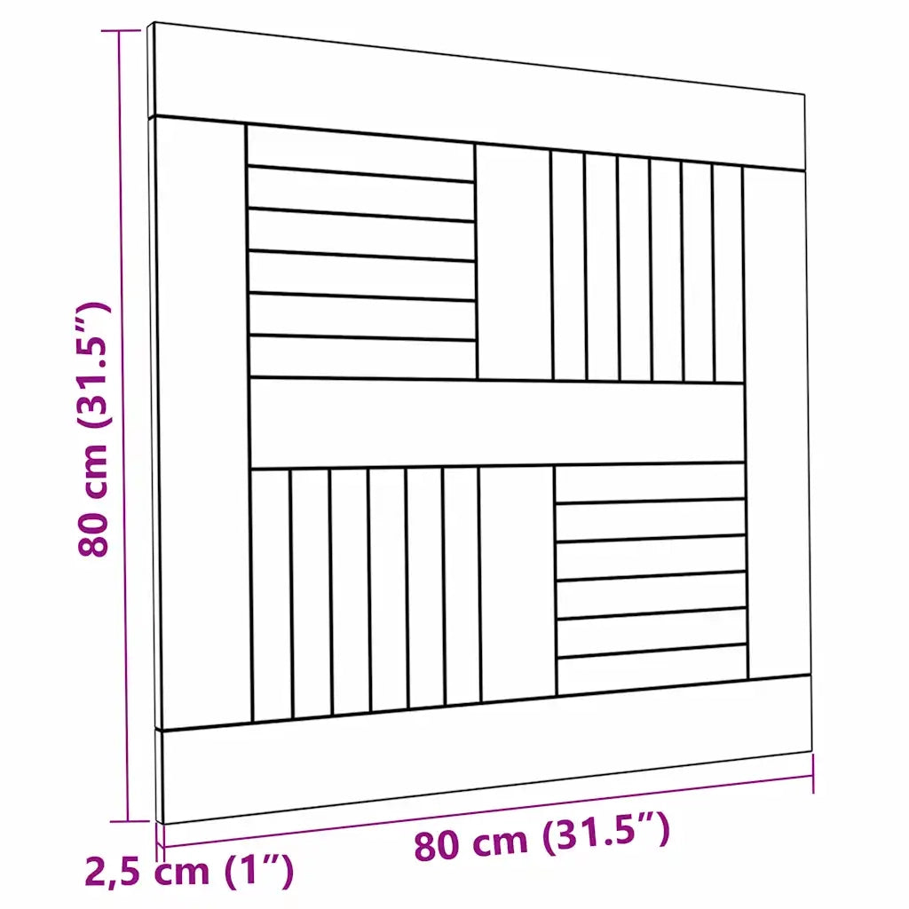 Piano del Tavolo Legno Massello di Teak Quadrato 80x80x2,5 cm cod mxl 66239