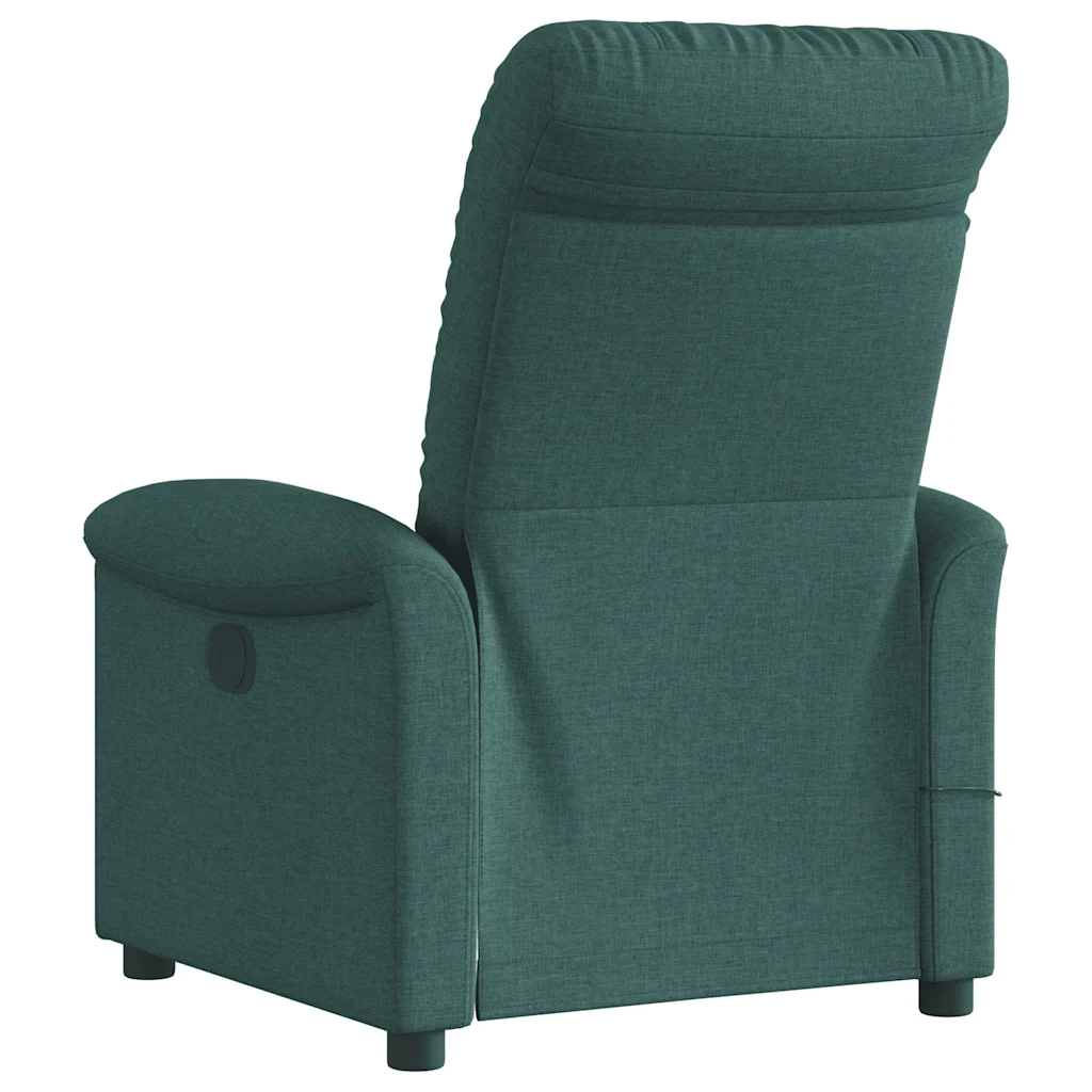 Divano Sedia-Poltrona Massaggiante Reclinabile Verde Scuro in Tessuto 814848