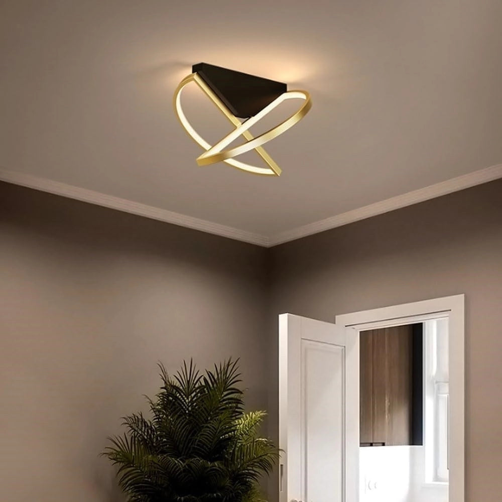 Trade Shop - Plafoniera Led 44 Watt Oro Lampadario Soffitto Design Moderno Luce Fredda 50438 -