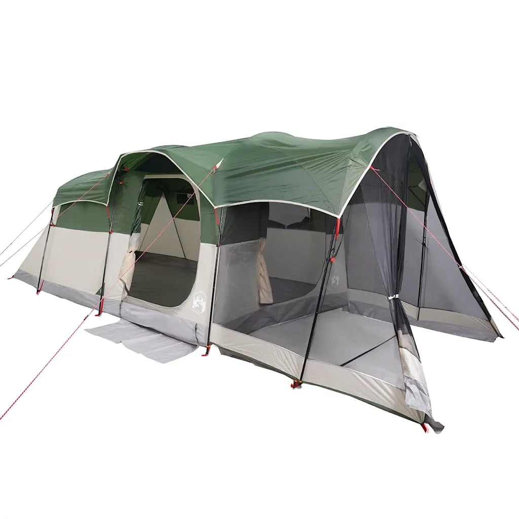 Tenda Familiare a Tunnel per 8 Persone Verde Impermeabile 94785