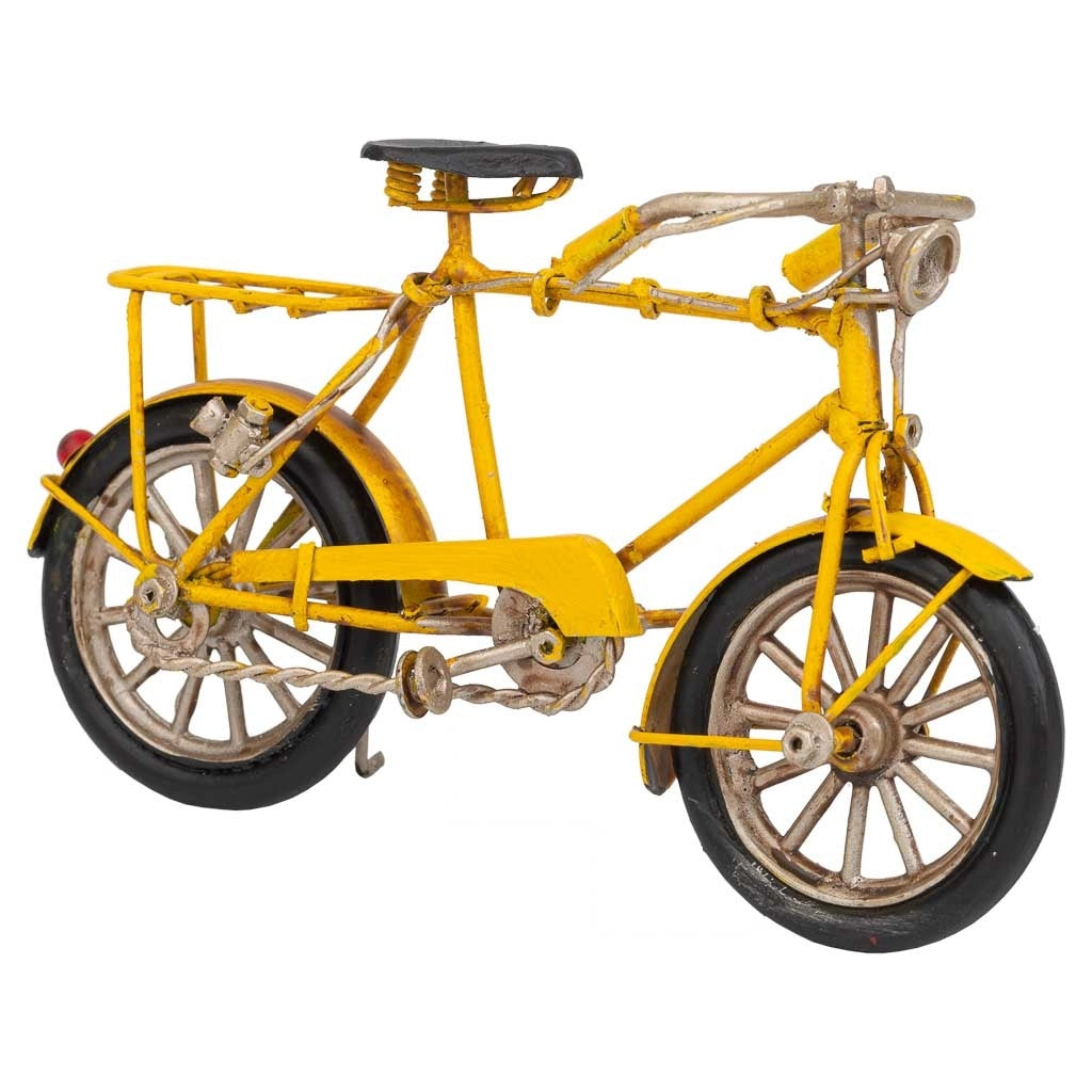 Bicicletta in metallo gialla 16,5x5,5x8,5h