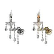 Trade Shop - Applique Da Muro Candelabro Gocce Pendenti Cristallo Acrilico Attacco E14 E34 -