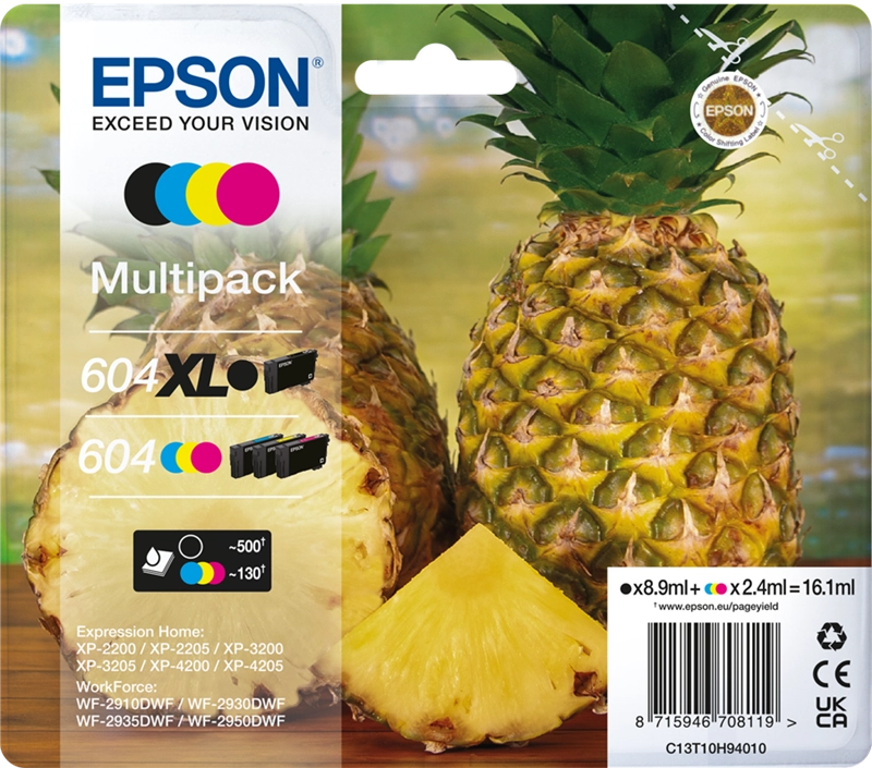 Epson 604XL cartuccia d'inchiostro 4 pz Originale Resa elevata (XL) Nero, Ciano, Magenta, Giallo