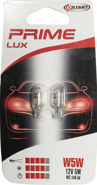 W5W Coppia di lampadine in vetro per luci auto 12V 5WW W2, 1x9, 5d