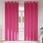 Tende Blackout con Anelli 2 pz Rosa Vivo 260 x 140 cm 4107407