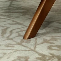 Poggiapiedi da Soggiorno Pouf Basso con Seduta Imbottita Gambe in Legno per Soggiorno Camera da Letto 69x47x36 cm Beige