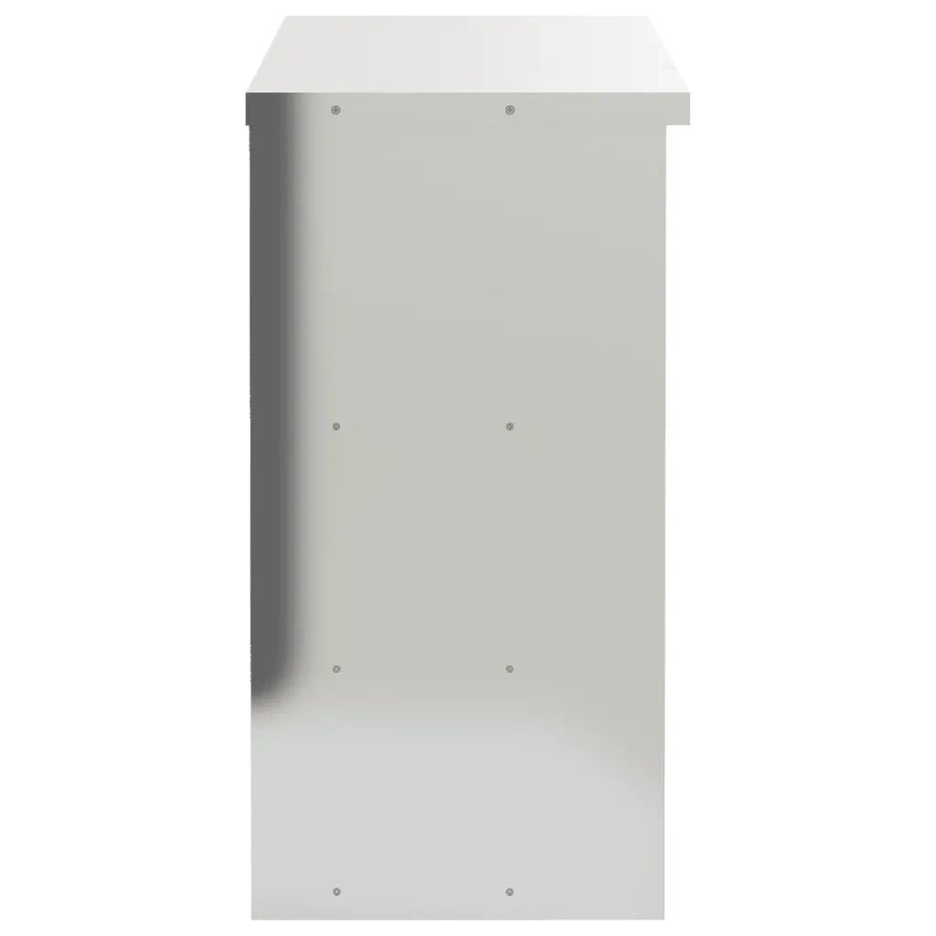 Pensile da cucina moderno in acciaio inox 110 x 40 x 75 cm con 2 ripiani colore argento 02_0047582