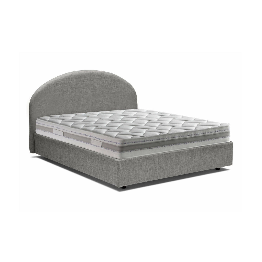 Letto Matrimoniale Melanite, Letto Matrimoniale Materasso Incluso Made in Italy, Grigio