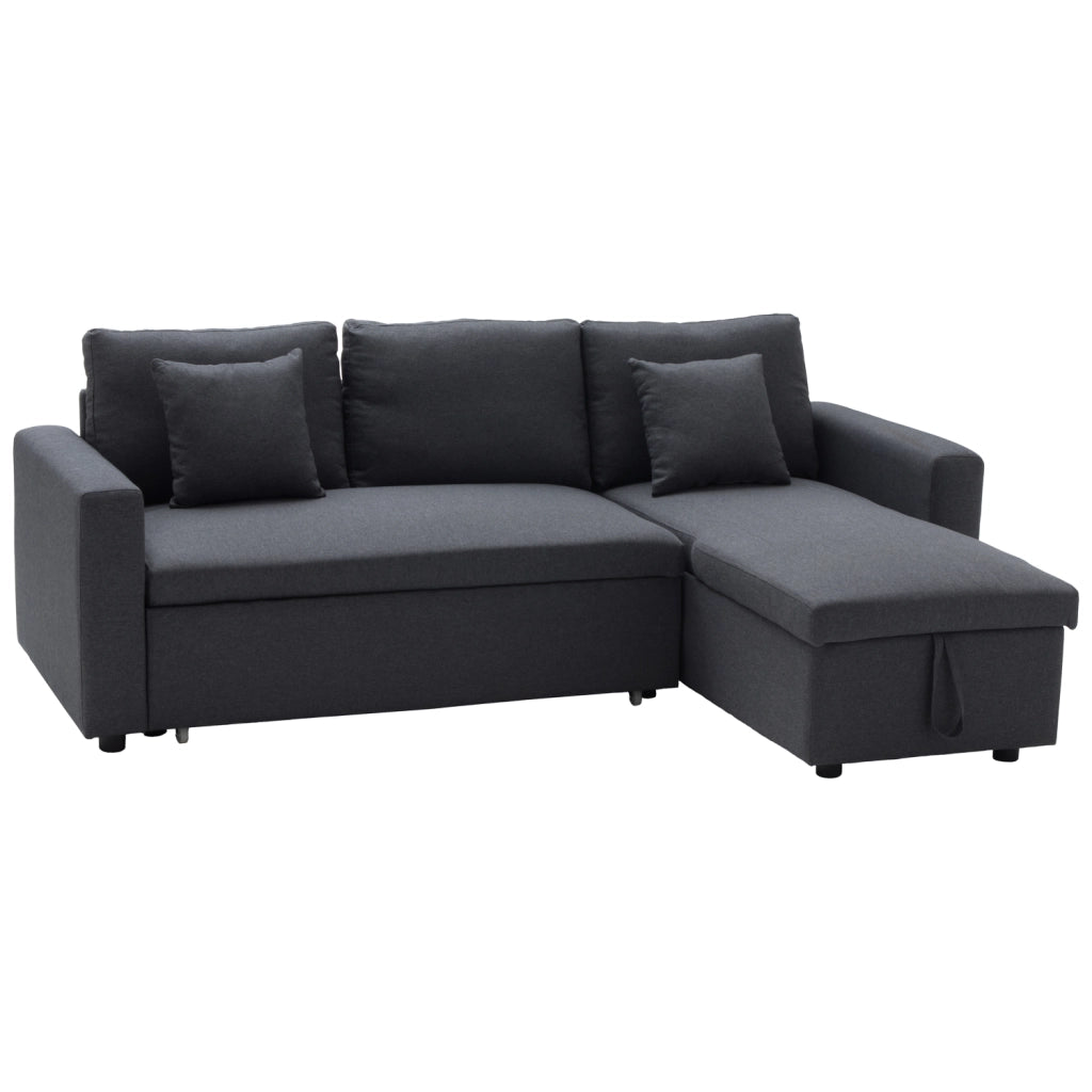 CLARKDivano letto angolare a 3 posti grigio screziato