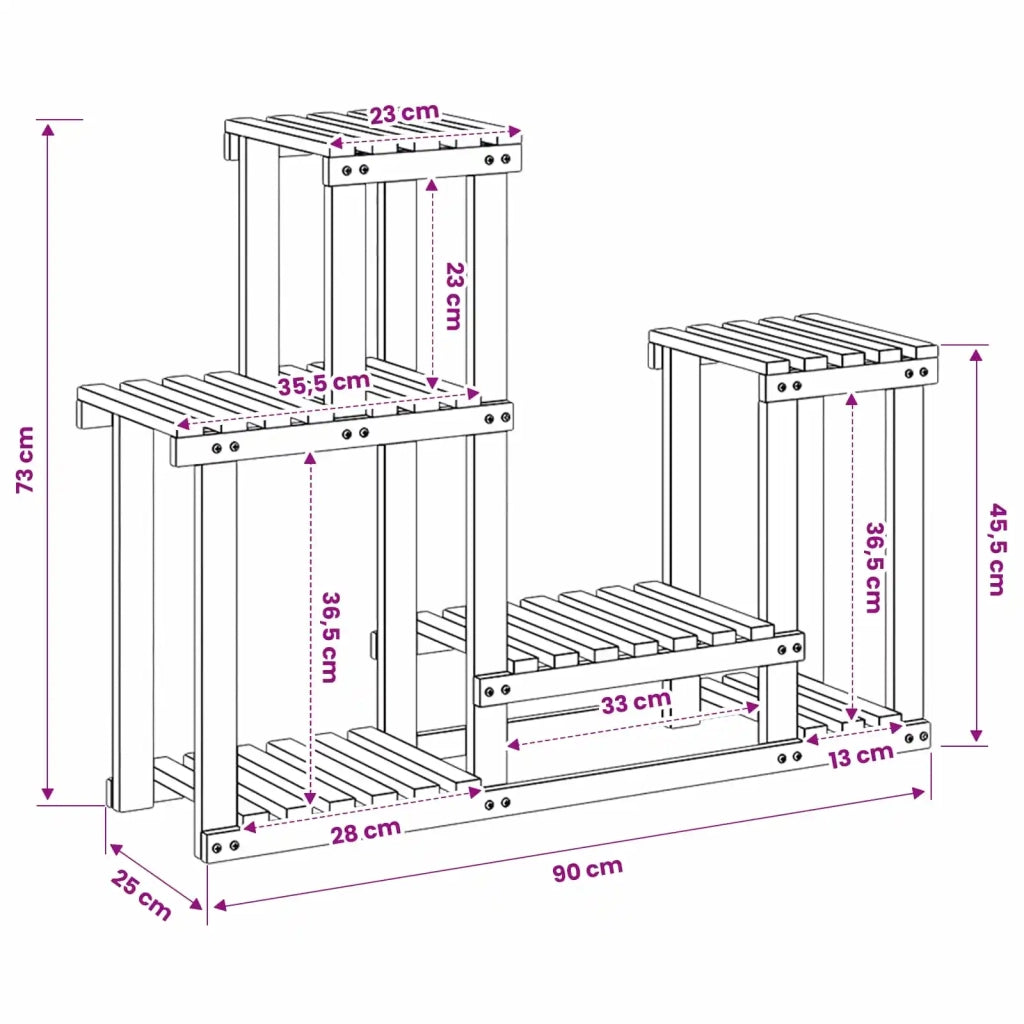Supporto per piante Naturale 90 x 25 x 73 cm 903092