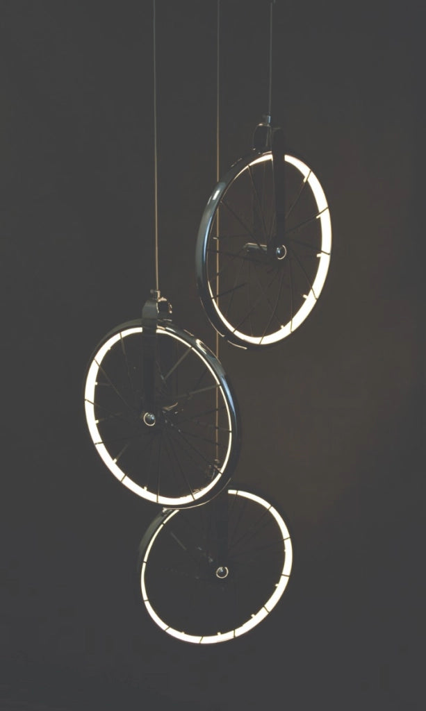 Lampada a sospensione LED 33W cromo Ø36 Polux Bicykl