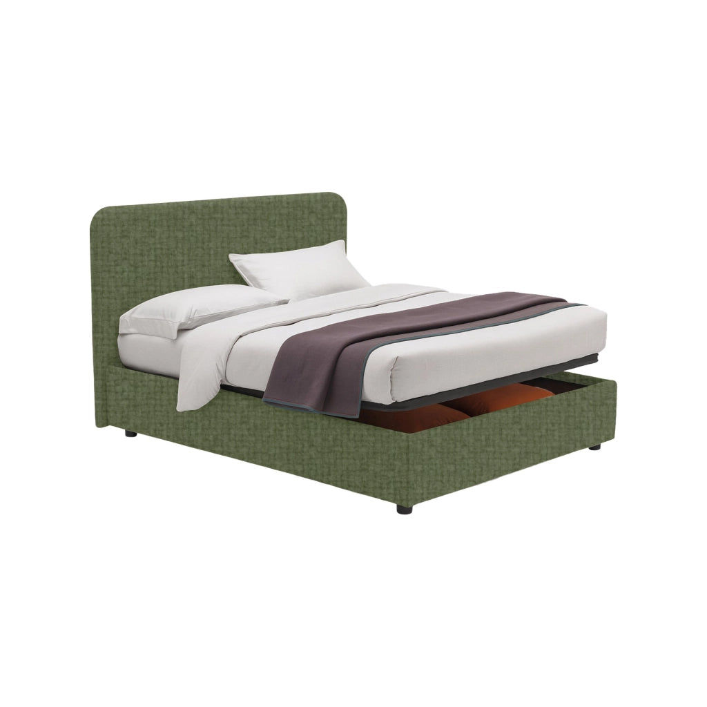 Wigan, Letto Matrimoniale Sfoderabile Made in Italy, Verde