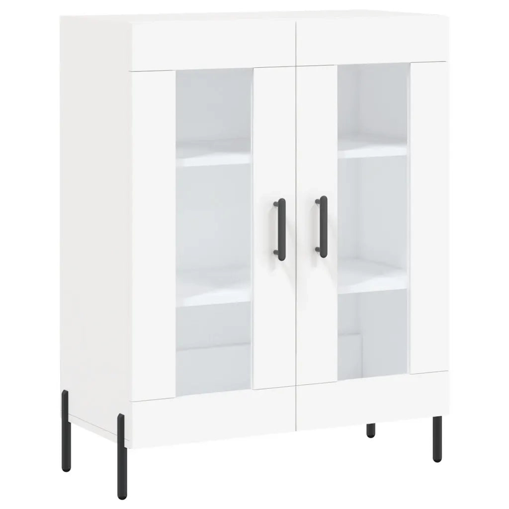 Credenza-Buffet-Armadio da cucina Bianca 69,5x34x180 cm in Legno Multistrato 175126