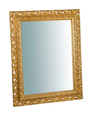 Biscottini SPECCHIERA DA PARETE IN LEGNO FINITURA FOGLIA ORO ANTICATO L70XPR5XH90 cm Made in Italy