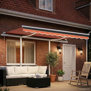 vidaXL Tenda Retrattile Manuale con LED 3,5x2,5m Arancione e Marrone