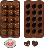 Hart di Silicone in forma di Cioccolato - 15 Putten - Strato Antifango - Cioccolatini e Bocconcini di Gelato - 2 Pezzi