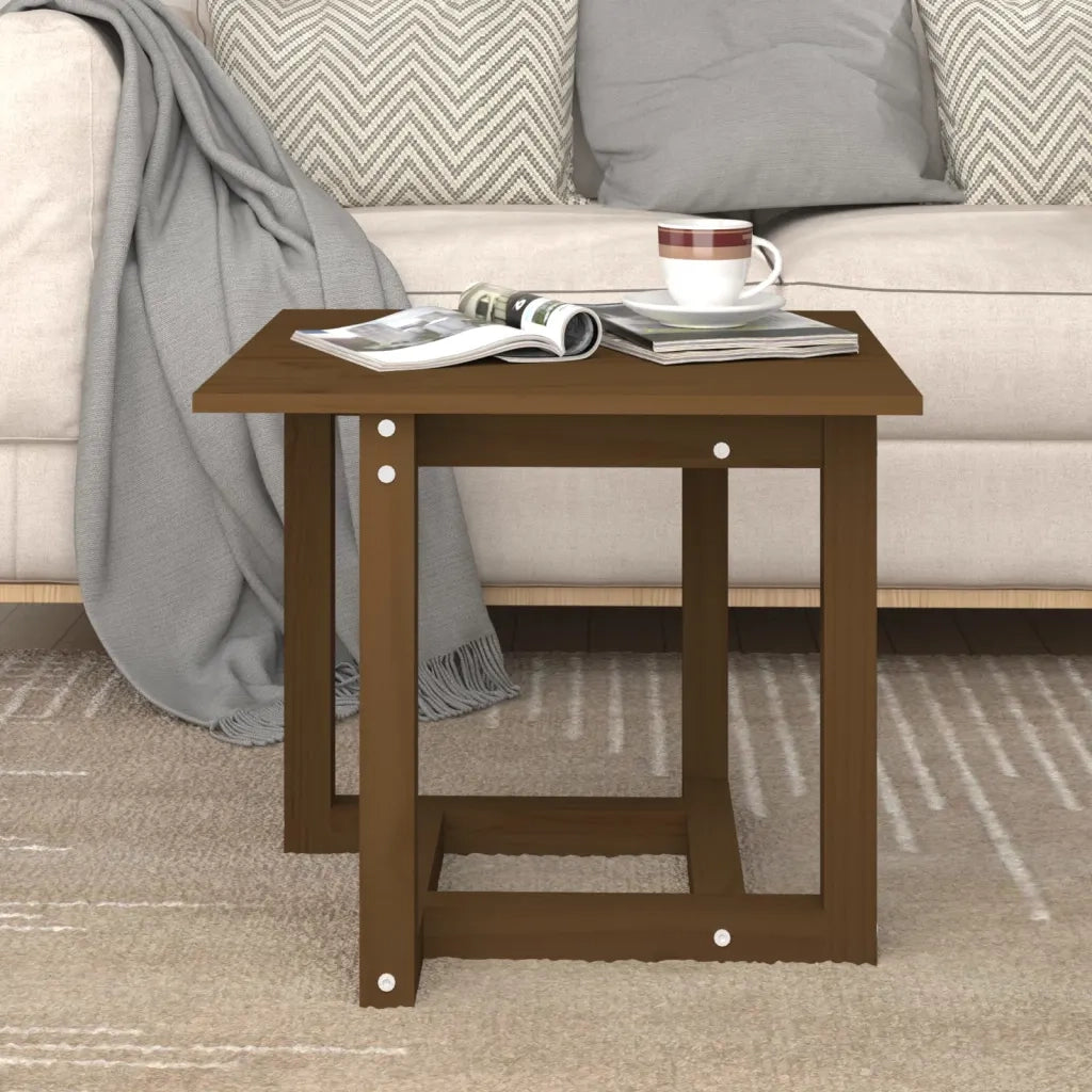 Tavolino da Salotto-Tavolino da soggiorno-Tavolo Ambra 50x50x45 cm in Legno Massello di Pino