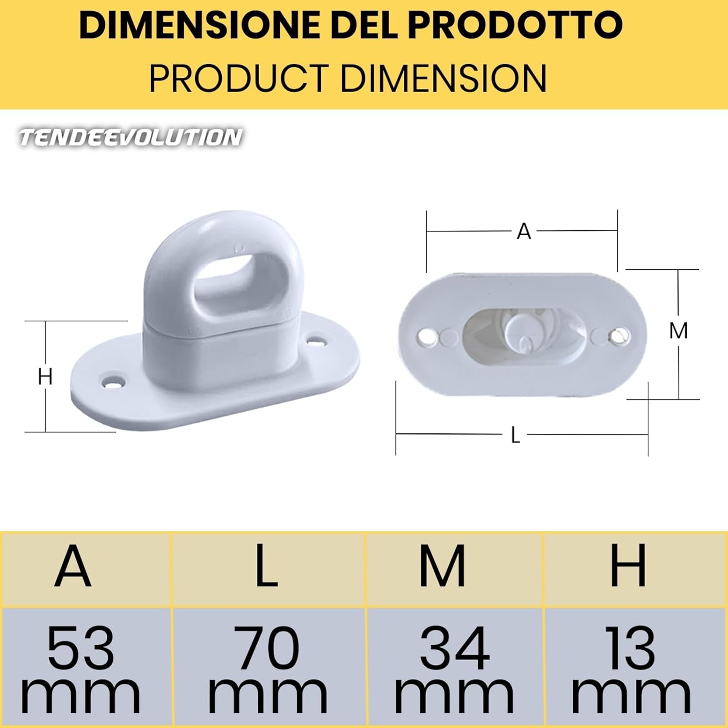 Fermo a farfalla in plastica bianco Cavallotto A Molla per Occhiello Ovale in PVC per Teloni Gazebo Copertura Laterale