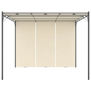 Gazebo da Giardino con Tenda Laterale 3x3x2,25m Crema 47993