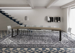 Tavolo Allungabile 120/380x90 cm Tecno Tortora Gambe Antracite