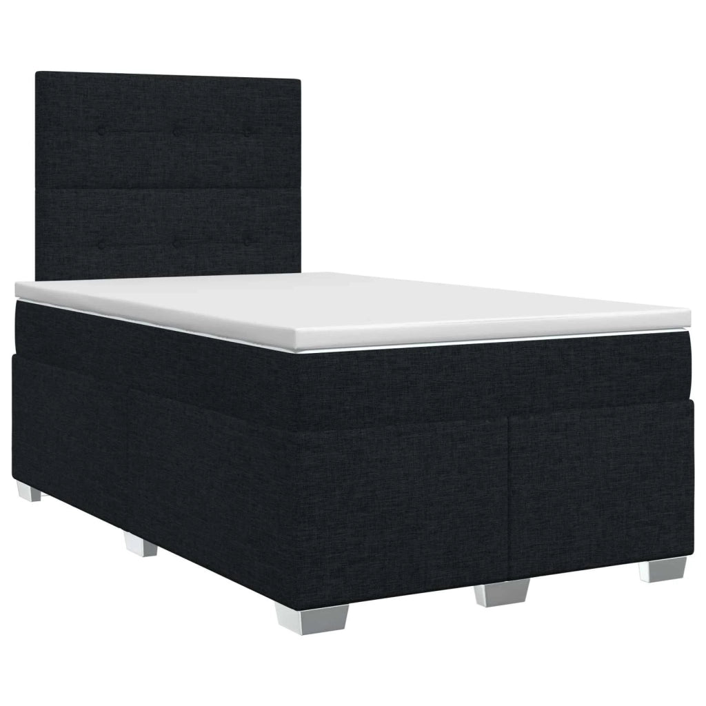 Letto box spring con materasso Nero 120 x 200 cm Tessuto 3453383