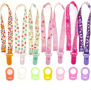 - 7 x Clip per leccasucchi in silicone multicolore per bambine + 7 x Clip per leccasucchi con cinturino per bambine - adatto per mamme allattanti