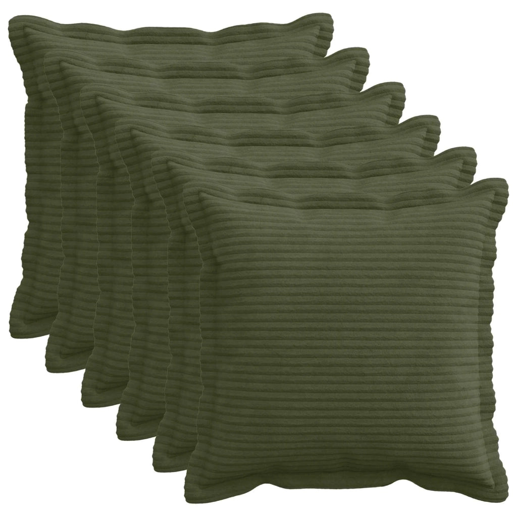 Federa 6 pz HOUTEN Verde 40 x 40 cm corduroy 916820