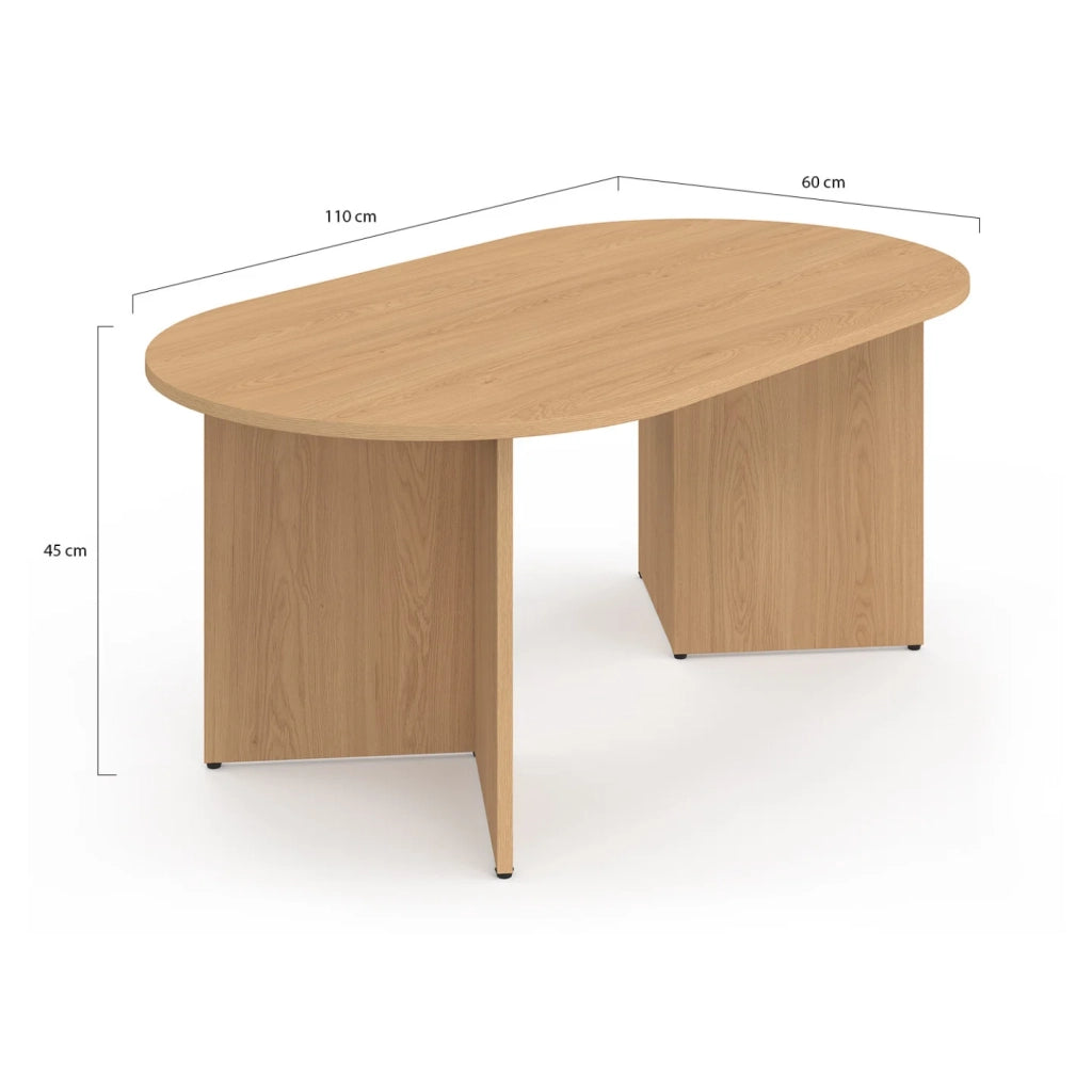 IDMarket - Tavolino ovale MARTHE 110 cm effetto legno di faggio