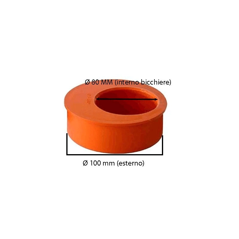 Tappo di riduzione in pvc : Diametro - 80x100