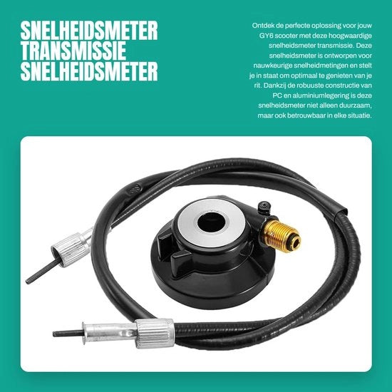 Sistema di misurazione della velocità a radiofrequenza - Sistema di misurazione della velocità a cavo - Componenti per scooter GY6 - Albero di trasmissione a 12mm - Lunghezza del cavo 100cm - Materiale di alta qualità