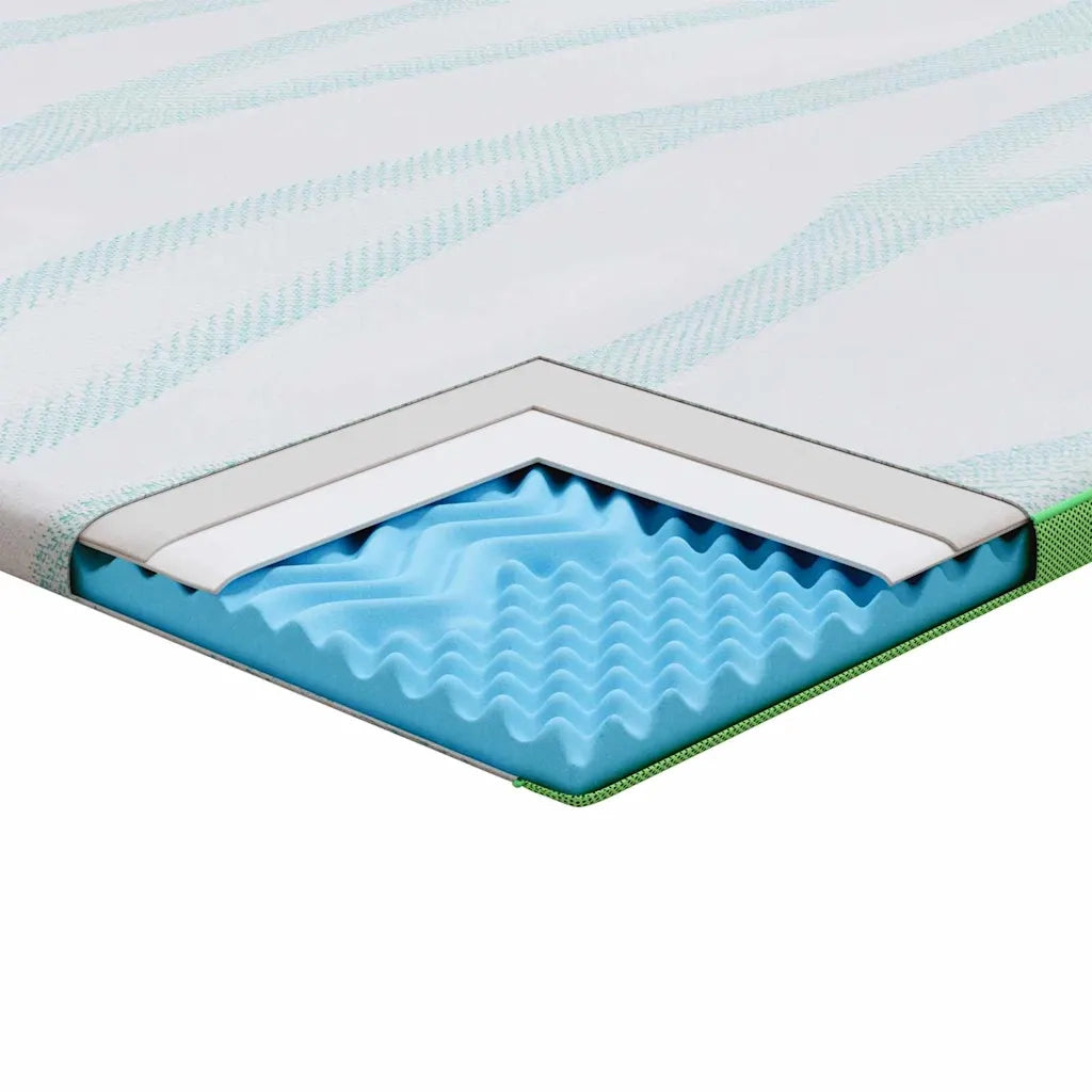 Topper per materasso Bianco e Verde 90 x 200 cm CFW1729473