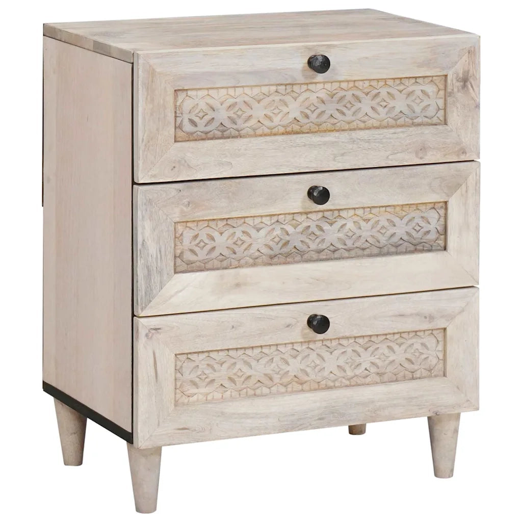 Comodino | Armadio da Notte | Mobiletto da notte Bianco 50 x 33 x 62 cm Legno ingegnerizzato