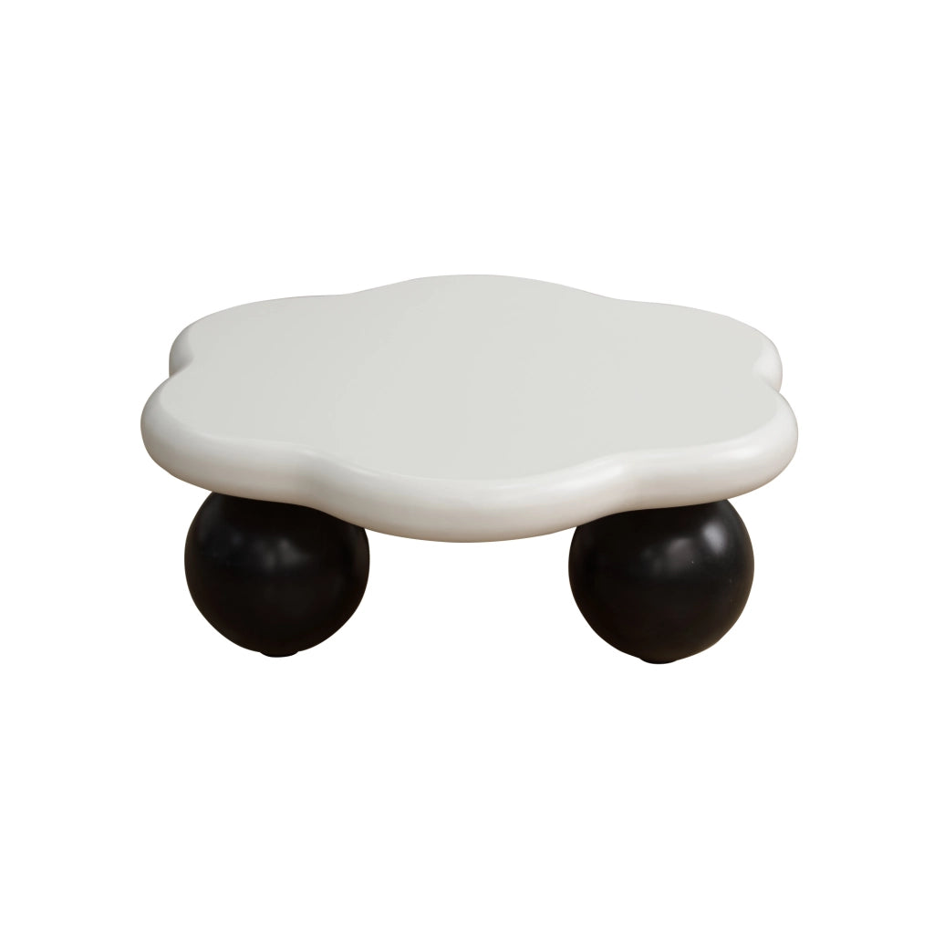 Tavolino da caffè a nuvola ?80 x H35 cm in MDF e plastica; bianco e nero
