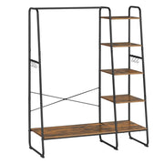 Appendiabiti/scarpiera indipendente 45 x 120 x 160 cm ingresso/guardaroba con 5 ripiani portaoggetti e 6 ganci per camera da letto soggiorno corridoio stile industriale marrone 12_0007093