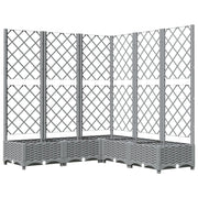 Fioriera | Cassetta per fiori | Vaso Giardino e Graticcio Grigio Chiaro 120x120x121,5cm PP