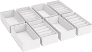Organizzatore di cassetti per la stanza dei bambini - Set di 8 organizzatori per la stanza dei bambini, 30 x 15 x 9 cm Sistema di organizzazione per cassetti per stanza dei bambini, bianco