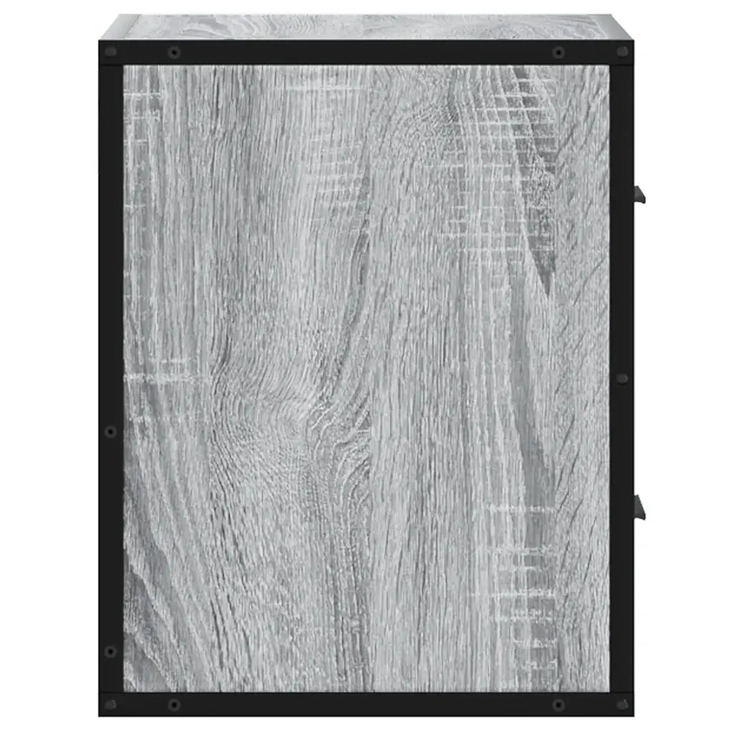 Set di 2 Comodini | Armadio da Notte | Mobiletto da notte a Muro Grigio Sonoma 40x31x39,5 cm